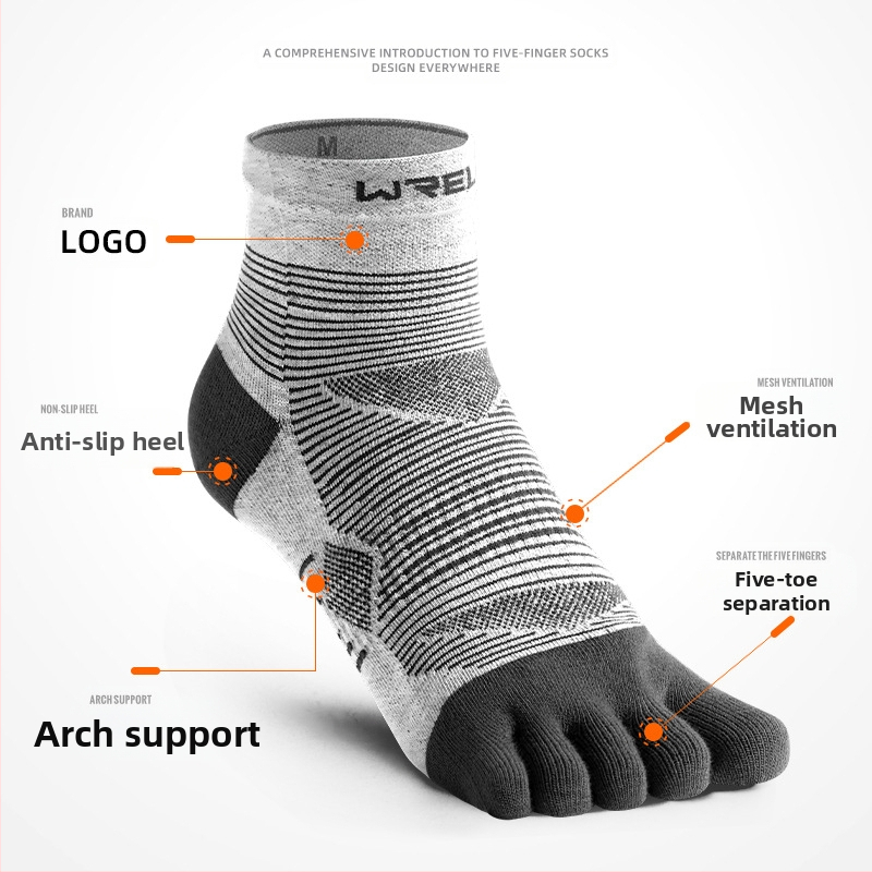 WRELS Бягащи маратонски професионални спортни чорапи с пет пръста coolmax бързосъхнещи, отвеждащи потта, устойчиви на износване чорапи за крос-кънтри за мъже и жени