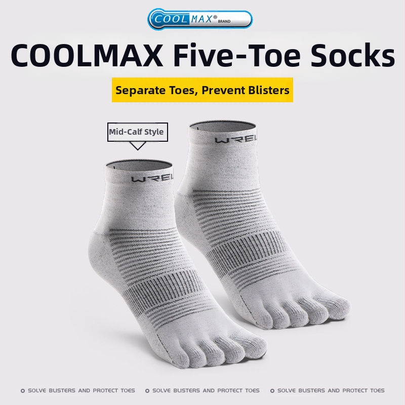 WRELS Бягащи маратонски професионални спортни чорапи с пет пръста coolmax бързосъхнещи, отвеждащи потта, устойчиви на износване чорапи за крос-кънтри за мъже и жени