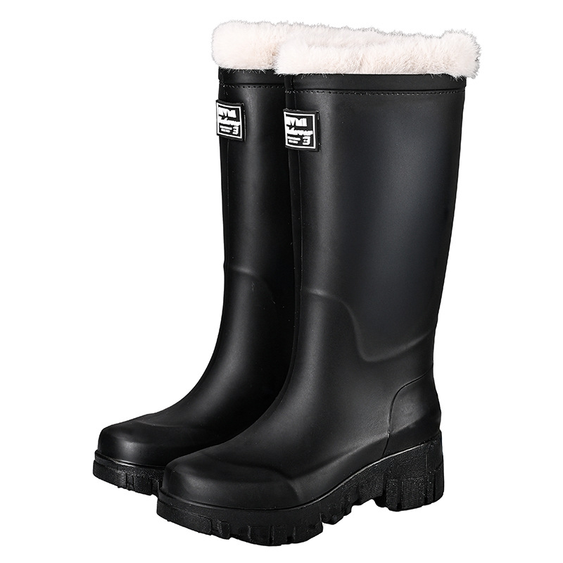 Nauji moteriški guminiai batai, vidutinio ūgio guminiai batai, neslystantys, lauko alpinizmo, sniego batai, atsparūs dilimui, vandens batai, moteriški madingi, šilti, su vilnos pamušalu