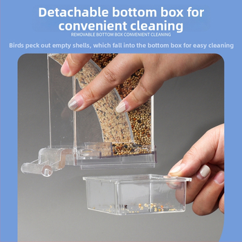 Papūgų paukščių maisto dėžutė su apsauga nuo išsibarstymo, automatinis tiektuvas su apsauga nuo taškymosi, išorinis paukščių lesyklėlė, tigro odos bijūnų imitacija, Xuan Feng paukščių reikmenys