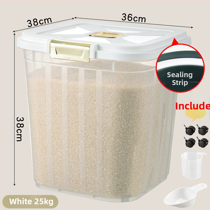 Didelės talpos ryžių kibiras namų virtuvei, atsparus vabzdžiams ir drėgmei, sandari, prieinama prabangi ryžių laikymo dėžė, ryžių miltų ir grūdų laikymo dėžė