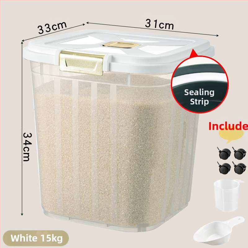 Didelės talpos ryžių kibiras namų virtuvei, atsparus vabzdžiams ir drėgmei, sandari, prieinama prabangi ryžių laikymo dėžė, ryžių miltų ir grūdų laikymo dėžė