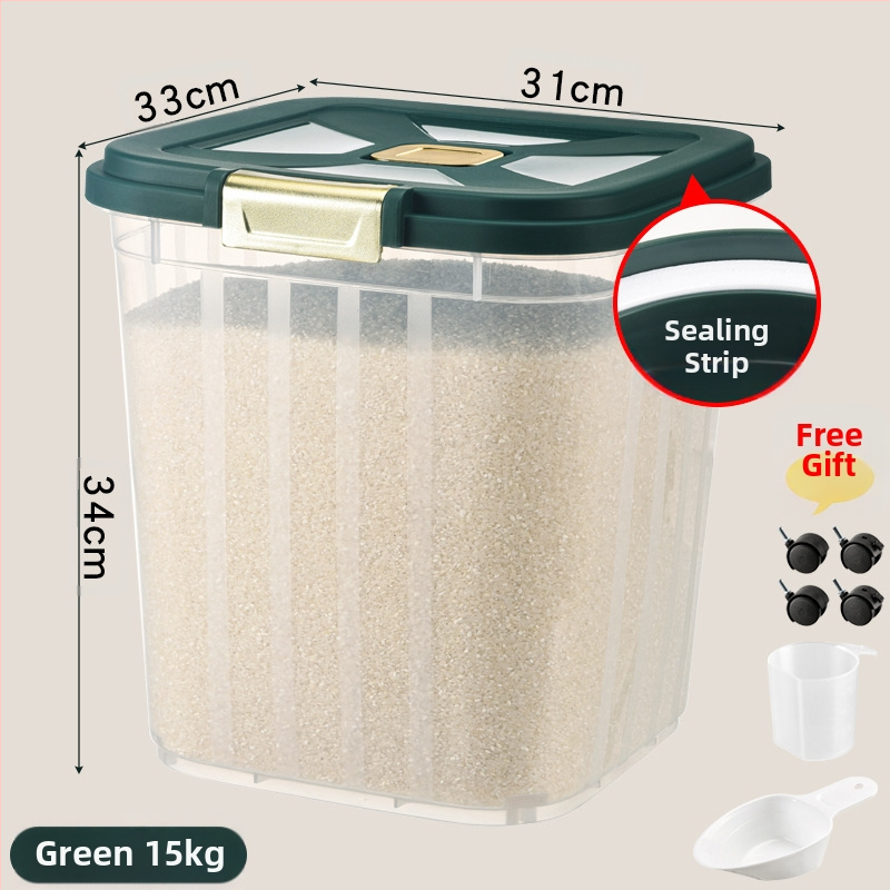 Didelės talpos ryžių kibiras namų virtuvei, atsparus vabzdžiams ir drėgmei, sandari, prieinama prabangi ryžių laikymo dėžė, ryžių miltų ir grūdų laikymo dėžė
