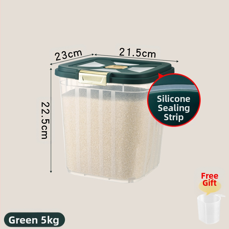 Didelės talpos ryžių kibiras namų virtuvei, atsparus vabzdžiams ir drėgmei, sandari, prieinama prabangi ryžių laikymo dėžė, ryžių miltų ir grūdų laikymo dėžė