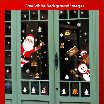 SK9241 Ziemassvētku vecīša uzlīmes Ziemassvētku rotājumi Šķērsrobežu logu stikla logu ūdensnecaurlaidīgas sienas uzlīmes Ziemassvētku logu uzlīmes