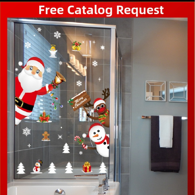 SK9241 Стикери за Дядо Коледа Коледна украса Трансгранично стъкло за прозорец Водоустойчиви стикери за стена Коледни стикери за прозорец