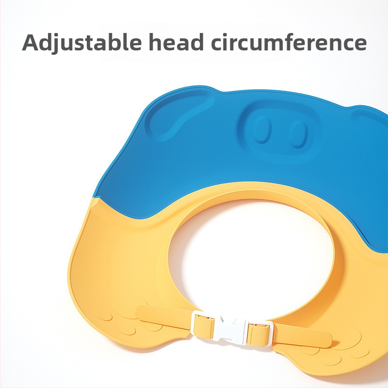 Бебешка шапка за миене на коса за прасенца, детска шапка за миене на коса, артефакт за блокиране на вода, шапка за миене на коса, защита за уши, бебешка шапка за душ на едро