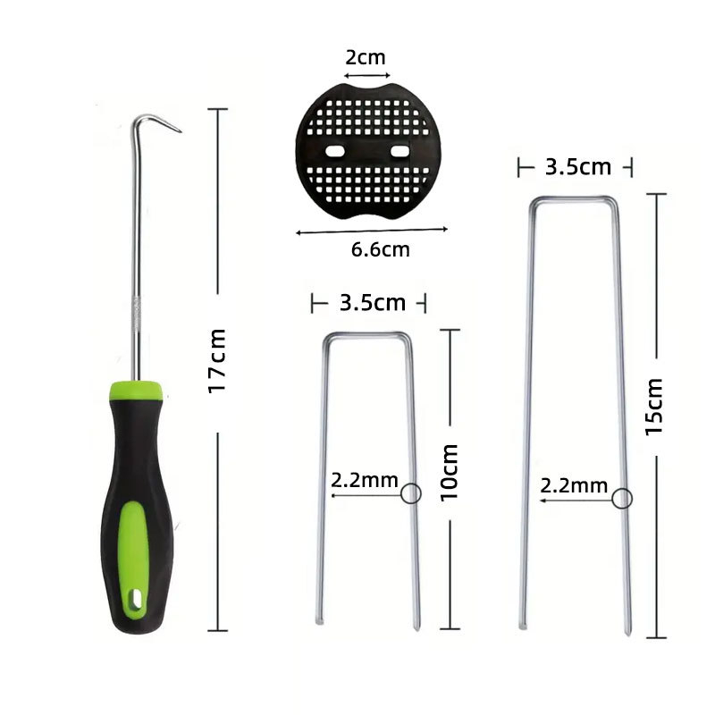 U formos įžeminimo vinys 15 cm plastikinės tarpinės vejos vinys sodo palapinei, vėjui atsparios vinys, cinkuotos fiksuotos vinys, žolei atsparios medžiaginės įžeminimo vinys