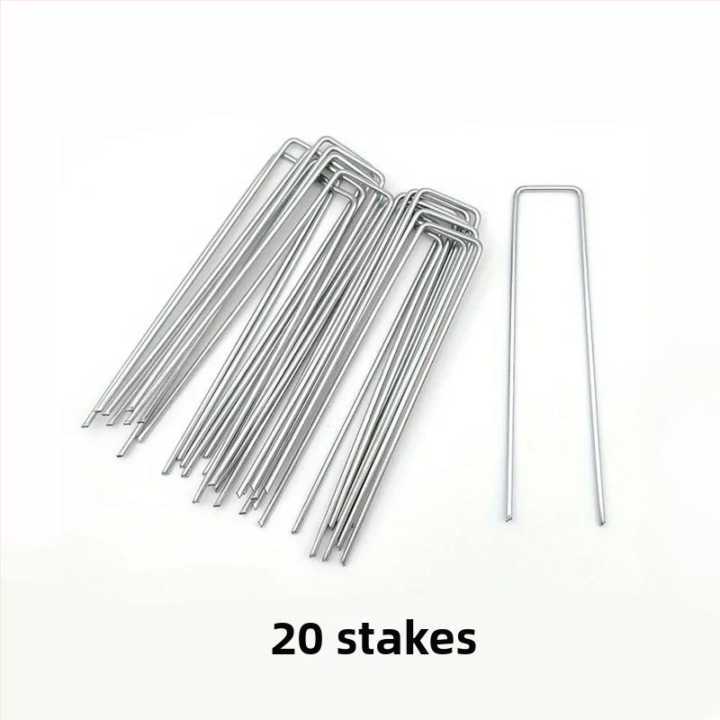 U formos įžeminimo vinys 15 cm plastikinės tarpinės vejos vinys sodo palapinei, vėjui atsparios vinys, cinkuotos fiksuotos vinys, žolei atsparios medžiaginės įžeminimo vinys