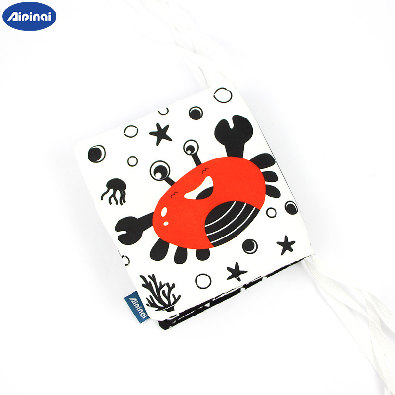 Nova crno-bijela serija knjiga za krevetić, knjiga za rano obrazovanje za bebe, knjiga za krevetić, beba ne može tear bite