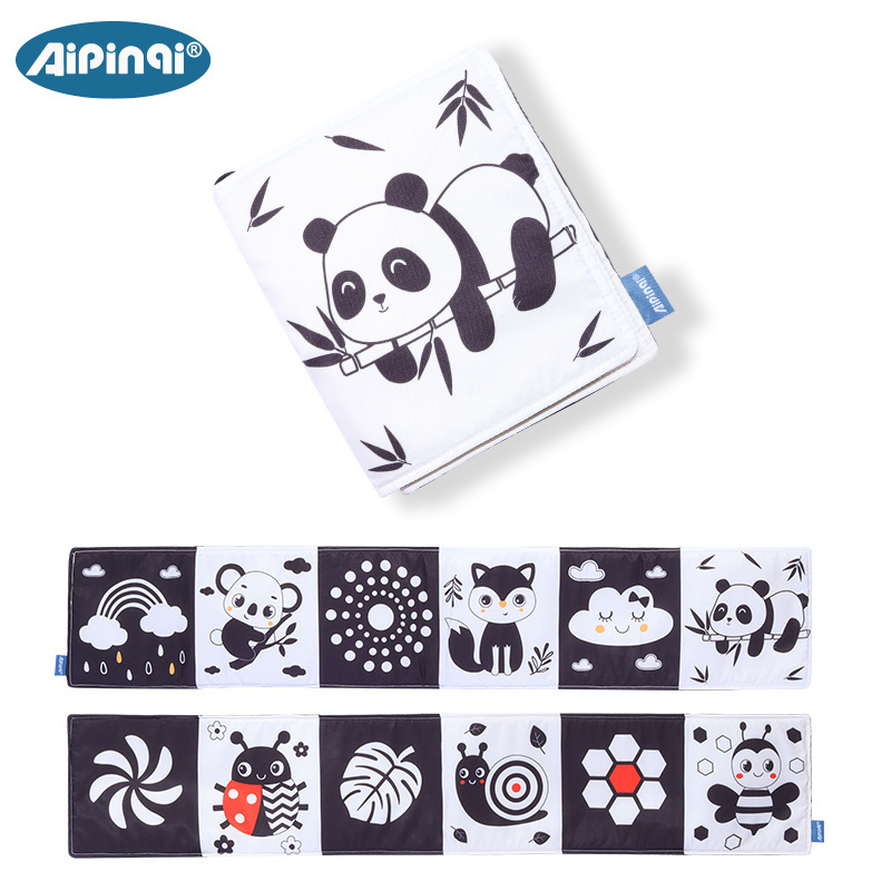 Nova crno-bijela serija knjiga za krevetić, knjiga za rano obrazovanje za bebe, knjiga za krevetić, beba ne može tear bite