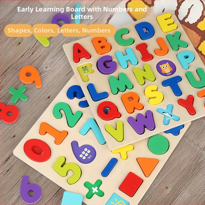 Pārrobežu vairumtirdzniecības trīsdimensiju koka puzle digitālās formas burtu puzle mazuļu apgaismības agrīnās izglītības bērnu izglītojošās rotaļlietas