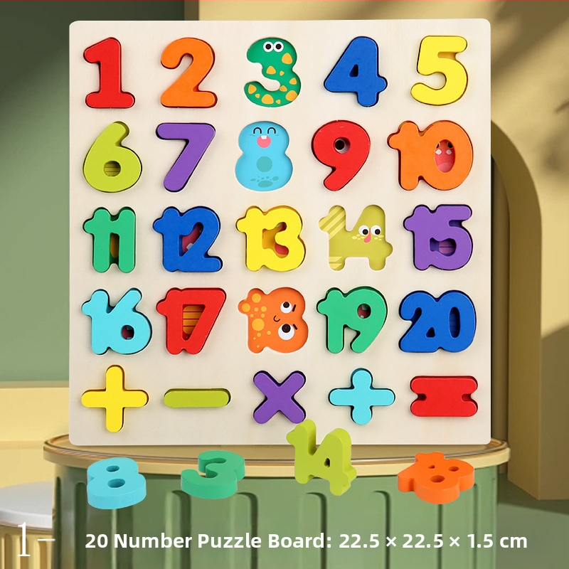 Pārrobežu vairumtirdzniecības trīsdimensiju koka puzle digitālās formas burtu puzle mazuļu apgaismības agrīnās izglītības bērnu izglītojošās rotaļlietas