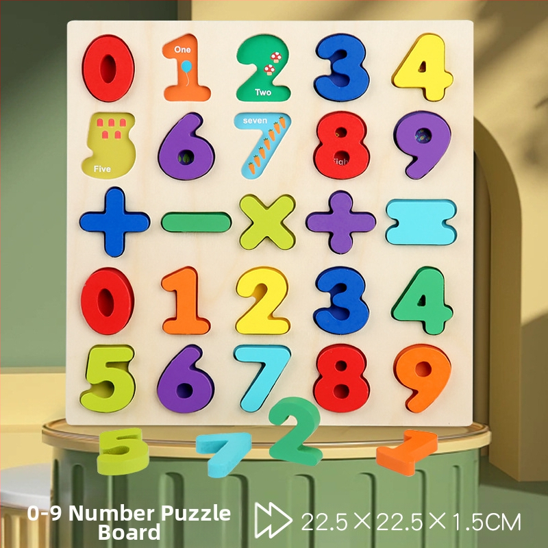 Pārrobežu vairumtirdzniecības trīsdimensiju koka puzle digitālās formas burtu puzle mazuļu apgaismības agrīnās izglītības bērnu izglītojošās rotaļlietas