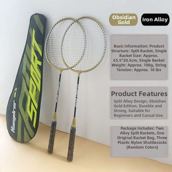 Badmintono raketės kostiumas suteikia tris kamuoliukus jaunimui, šeimos pramogoms, pagrindinėms treniruotėms ir raketės rinkiniui.