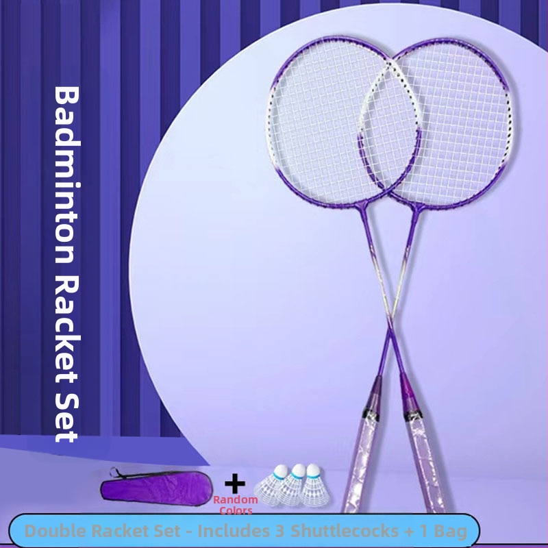 Badmintono raketės kostiumas suteikia tris kamuoliukus jaunimui, šeimos pramogoms, pagrindinėms treniruotėms ir raketės rinkiniui.