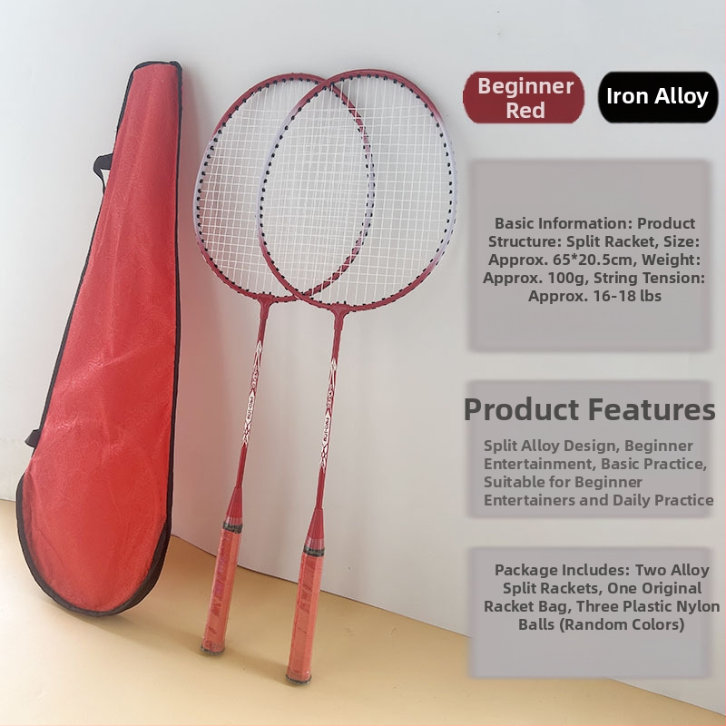 Badmintono raketės kostiumas suteikia tris kamuoliukus jaunimui, šeimos pramogoms, pagrindinėms treniruotėms ir raketės rinkiniui.