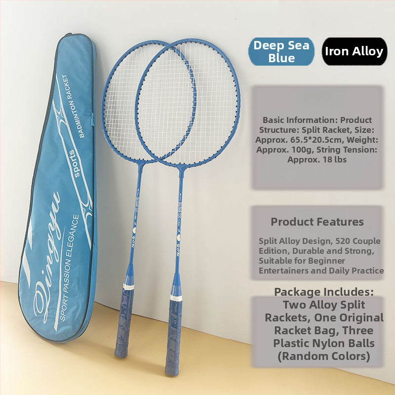 Badmintono raketės kostiumas suteikia tris kamuoliukus jaunimui, šeimos pramogoms, pagrindinėms treniruotėms ir raketės rinkiniui.