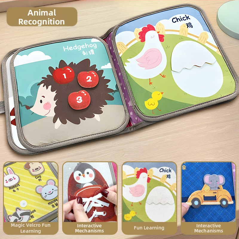 Atsparus ašaroms medžiaginis sąsiuvinis, plaunamas medžiaginis sąsiuvinis, kramtomas ankstyvojo ugdymo žaislas kūdikiams 6–12 mėnesių