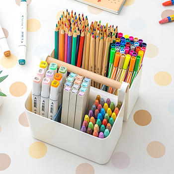 Φορητό κουτί αποθήκευσης χαρτικών για φοιτητές, κουτί αποθήκευσης μαρκαδόρων χρώματος, κουτί οργάνωσης διαμερίσματος στυλό μεγάλης χωρητικότητας