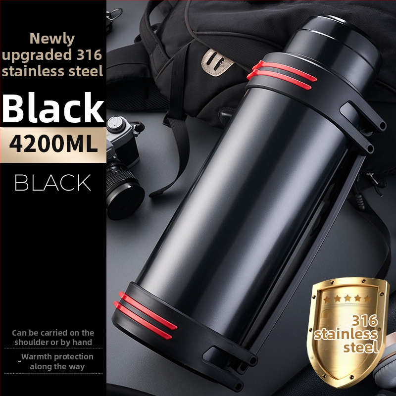 Didelės talpos kelioninis termosas, atnaujintas iš 316 nerūdijančio plieno, šilto vandens butelis, nešiojamas automobilio vandens puodelis, skirtas buitiniam naudojimui lauke.