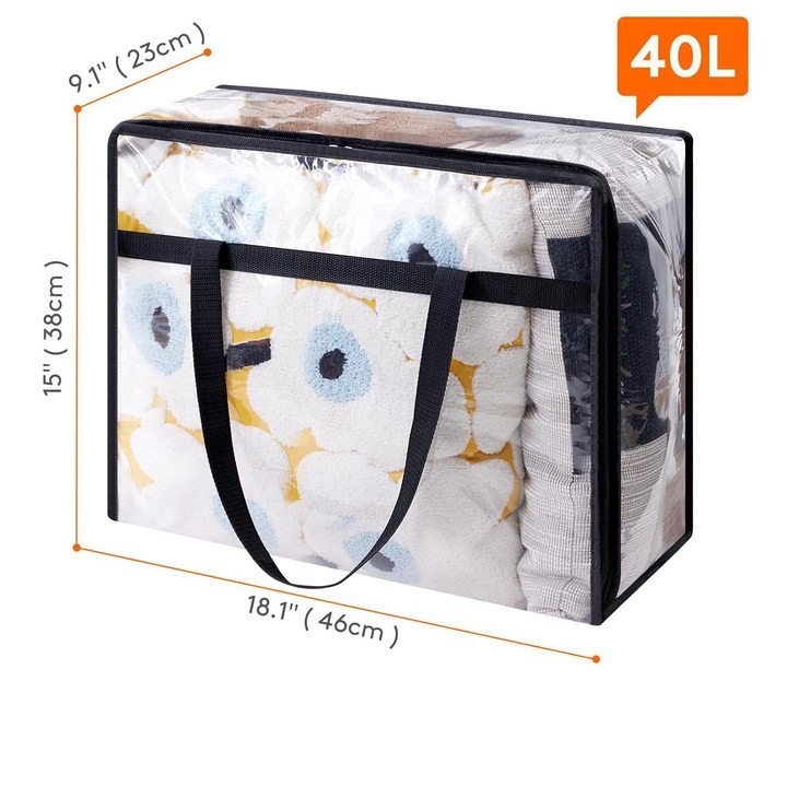 Prenosné úložné vrecko z PVC priehľadnej prikrývky, odolné voči vlhkosti a prachu, 20 hodvábnych úložných vreciek na prikrývky s veľkou kapacitou