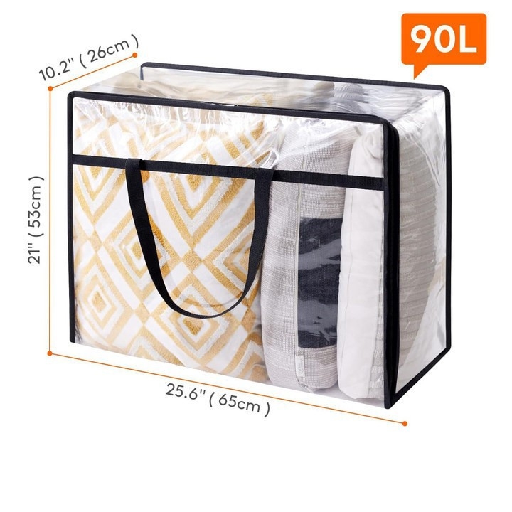 Prenosné úložné vrecko z PVC priehľadnej prikrývky, odolné voči vlhkosti a prachu, 20 hodvábnych úložných vreciek na prikrývky s veľkou kapacitou