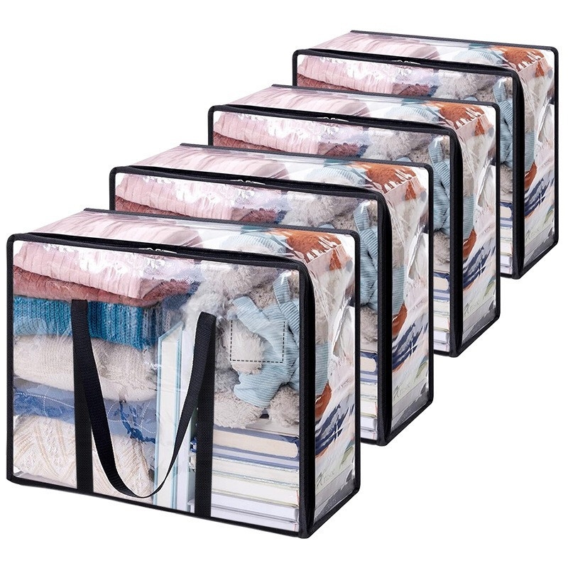 Prenosné úložné vrecko z PVC priehľadnej prikrývky, odolné voči vlhkosti a prachu, 20 hodvábnych úložných vreciek na prikrývky s veľkou kapacitou
