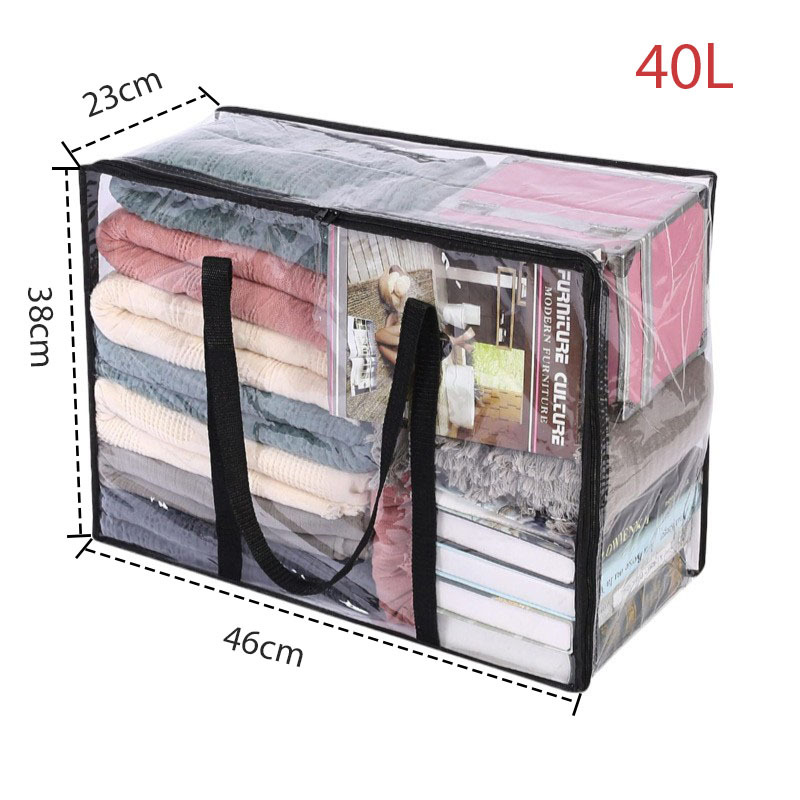 Prenosné úložné vrecko z PVC priehľadnej prikrývky, odolné voči vlhkosti a prachu, 20 hodvábnych úložných vreciek na prikrývky s veľkou kapacitou