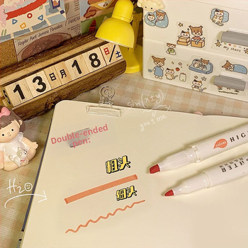 Dvigalvis žymeklis, aukštos kokybės, 30 spalvų, kostiumo žymėjimo, raktų žymeklis, studentų spalvų rašysenos rašiklis