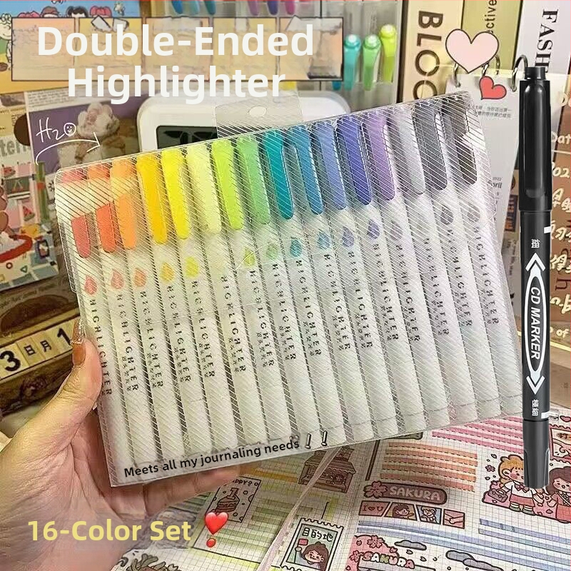 Dvigalvis žymeklis, aukštos kokybės, 30 spalvų, kostiumo žymėjimo, raktų žymeklis, studentų spalvų rašysenos rašiklis