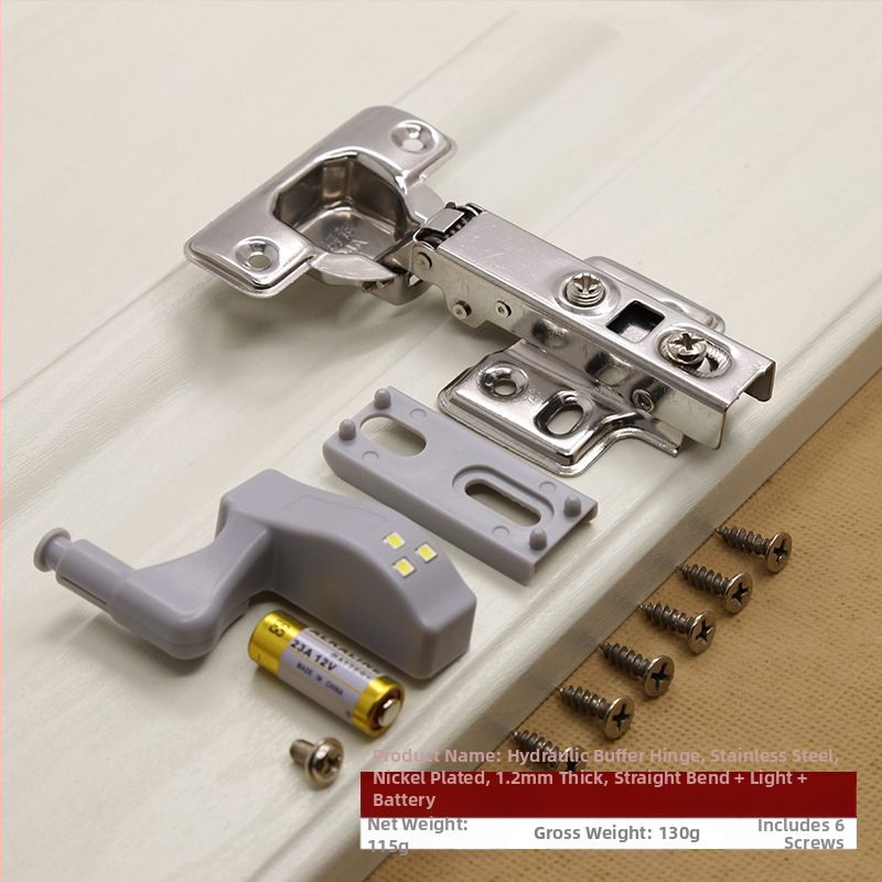 Hidrauliski buferējoša nerūsējošā tērauda eņģe, slēpta 180 grādu skapja durvju locīšana, lidmašīnas eņģe, LED gaismas rūpnīcas tiešā pārdošana