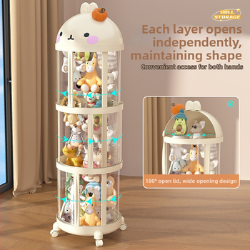 Πολύ μεγάλος κουβάς αποθήκευσης κούκλας με φερμουάρ, βελούδινος κουβάς κούκλας, διαφανής, παιδικός κουβάς αποθήκευσης παιχνιδιών κούκλας