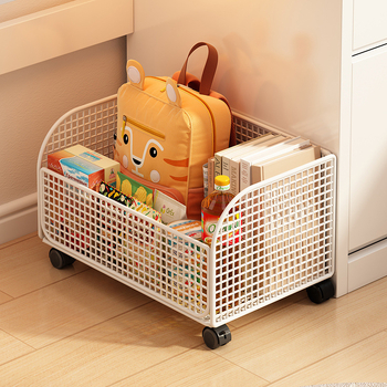 Ράφι αποθήκευσης σχολικής τσάντας, τοποθέτηση βιβλίου στην τάξη μαθητών, αφαιρούμενο καλάθι αποθήκευσης τροχαλιών κάτω από τη βάση αποθήκευσης επιτραπέζιων βιβλίων