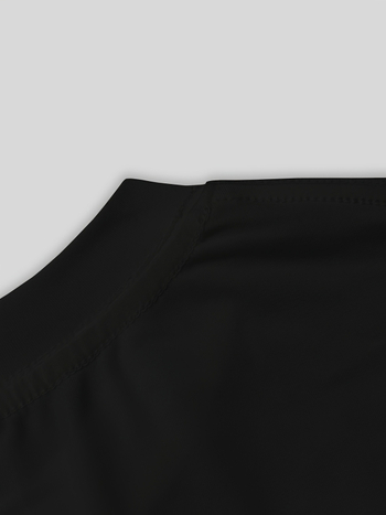 Γυναικείο T-shirt με στενή εφαρμογή, καλοκαιρινό και κοντομάνικο - Μαύρο, casual