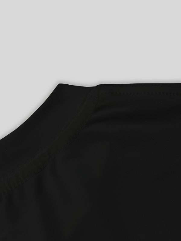 Tricou de vară cu mânecă scurtă pentru femei, croială slim fit - Negru, casual