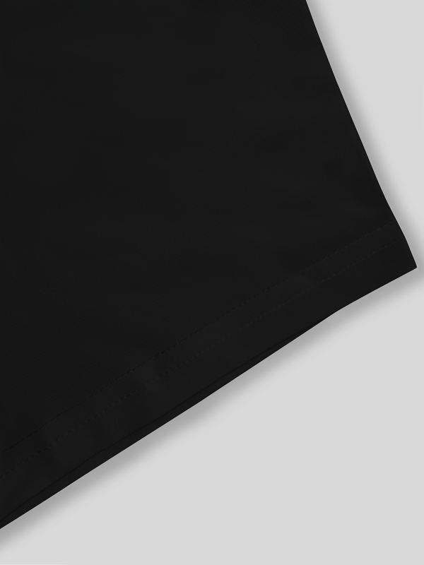 Tricou de vară cu mânecă scurtă pentru femei, croială slim fit - Negru, casual