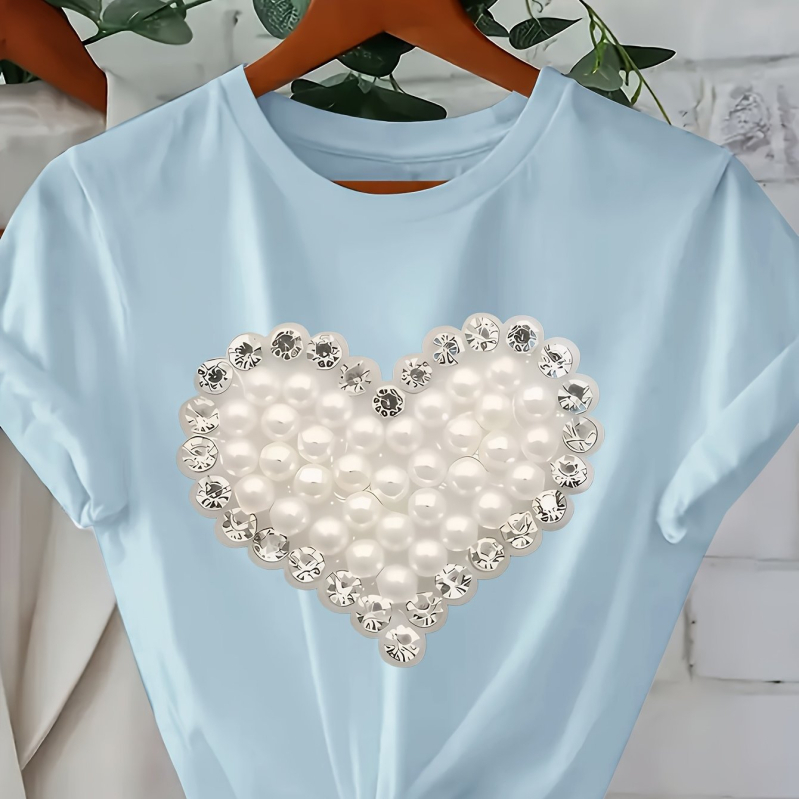 Tricou de vară cu mânecă scurtă pentru femei, croială slim fit - Negru, casual