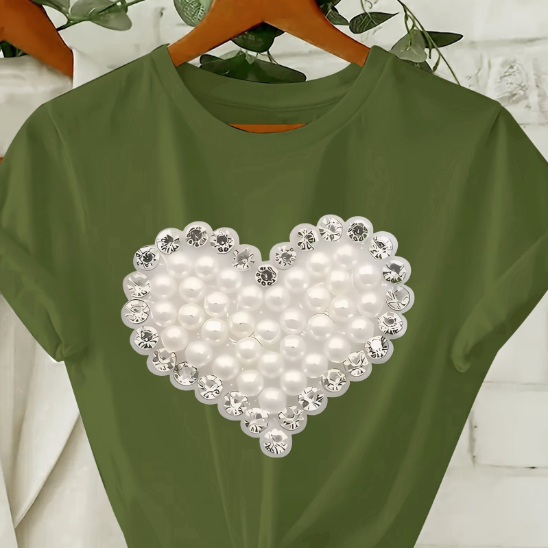 Tricou de vară cu mânecă scurtă pentru femei, croială slim fit - Negru, casual