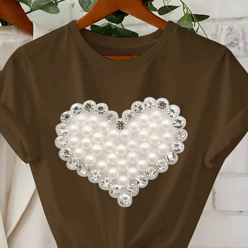 Tricou de vară cu mânecă scurtă pentru femei, croială slim fit - Negru, casual