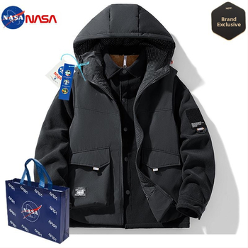 NASA aukštos kokybės, madinga prekės ženklo amerikietiško stiliaus šilta striukė vyrams, pavasario, rudens ir žiemos trijų viename berankovis gobtuvas su gobtuvu