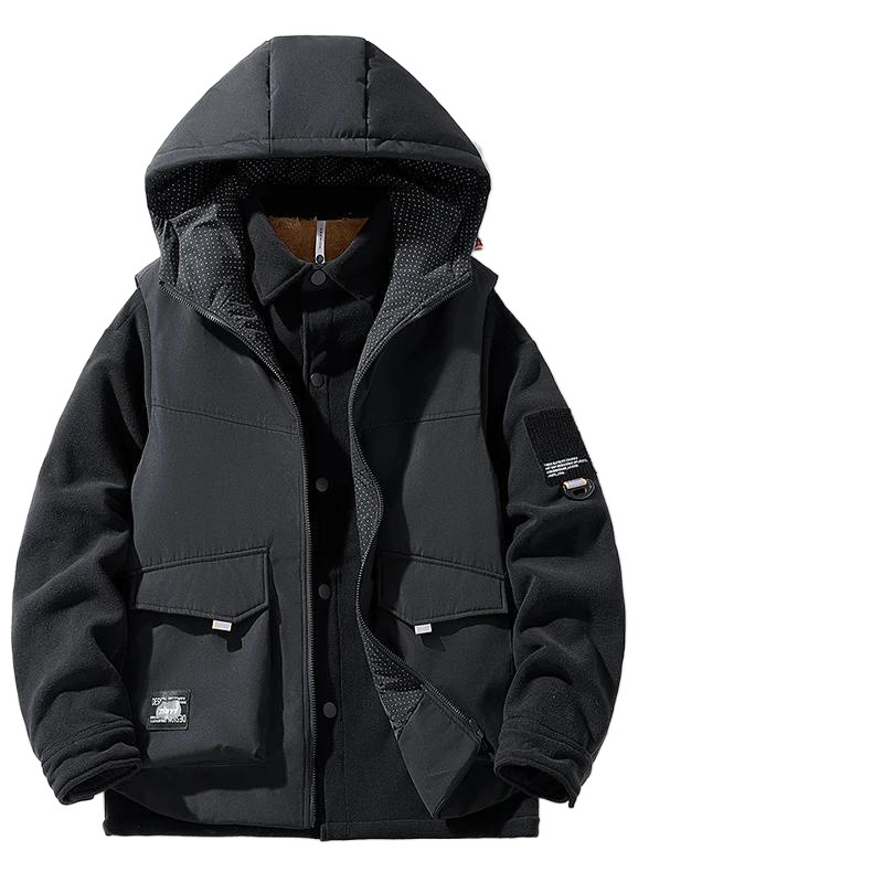 NASA aukštos kokybės, madinga prekės ženklo amerikietiško stiliaus šilta striukė vyrams, pavasario, rudens ir žiemos trijų viename berankovis gobtuvas su gobtuvu