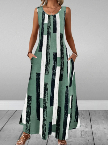 σε απόθεμα 2025 διασυνοριακό εξωτερικό εμπόριο ευρωπαϊκής και αμερικανικής γυναίκας αμάνικο τυπωμένο φόρεμα από εργοστάσιο άμεσης μόδας φόρεμα Joker