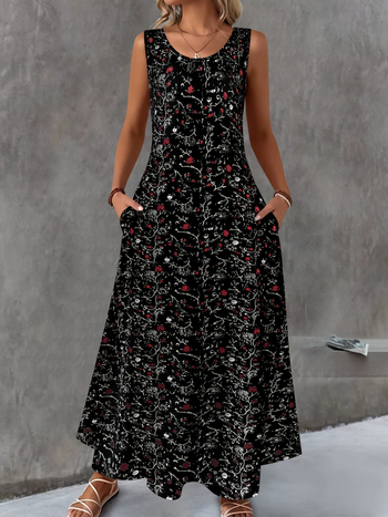 σε απόθεμα 2025 διασυνοριακό εξωτερικό εμπόριο ευρωπαϊκής και αμερικανικής γυναίκας αμάνικο τυπωμένο φόρεμα από εργοστάσιο άμεσης μόδας φόρεμα Joker