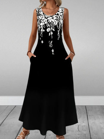 σε απόθεμα 2025 διασυνοριακό εξωτερικό εμπόριο ευρωπαϊκής και αμερικανικής γυναίκας αμάνικο τυπωμένο φόρεμα από εργοστάσιο άμεσης μόδας φόρεμα Joker