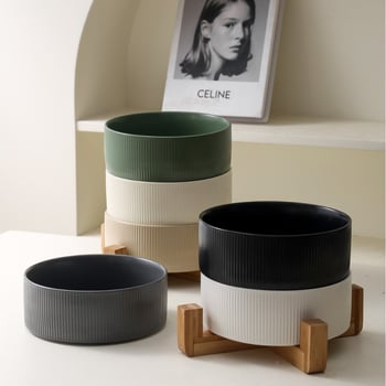 Keraminis dubenėlis augintiniams, juodas dubenėlis katėms, vandens dubenėlis šunims, didelio skersmens, apsaugantis nuo juodų smakrų, kačių maisto dubenėlis, apsaugantis nuo apvirtimo