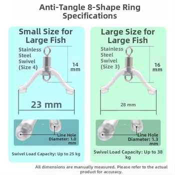 Пръстен против навиване с осмообразен пръстен, скоба за поджилник, конектор, поджилник, риболовни принадлежности, аксесоари, кутия за тел, високоскоростни големи предмети
