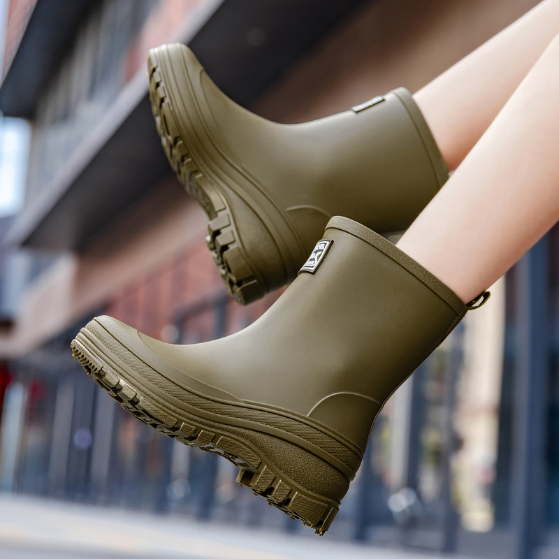 Madingi paprasti, aukšto, vidutinio ir aukšto slydimo lietaus batai moterims, vandeniui atsparūs, neslystantys vandens batai, atsparūs dilimui, viršutiniai drabužiai, batai virtuvei, darbo rankovėmis, moteriški batai