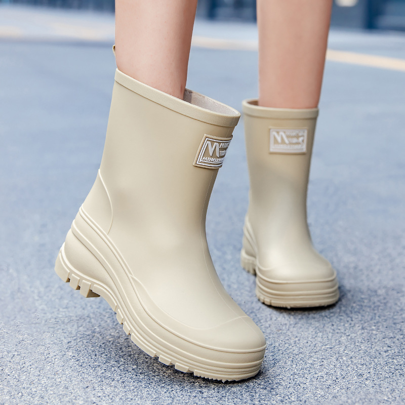Madingi paprasti, aukšto, vidutinio ir aukšto slydimo lietaus batai moterims, vandeniui atsparūs, neslystantys vandens batai, atsparūs dilimui, viršutiniai drabužiai, batai virtuvei, darbo rankovėmis, moteriški batai