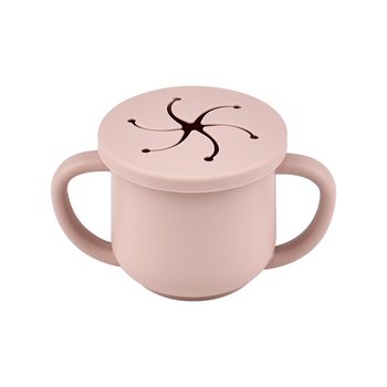 Karšto pardavimo vaikiškas silikoninis dvigubos ausies užkandžių puodelis su atidarymu, specialus mokymosi gėrimo puodelis kūdikiams ir mažiems vaikams, motinystės ir kūdikių reikmenys, kūdikio gėrimo puodelis